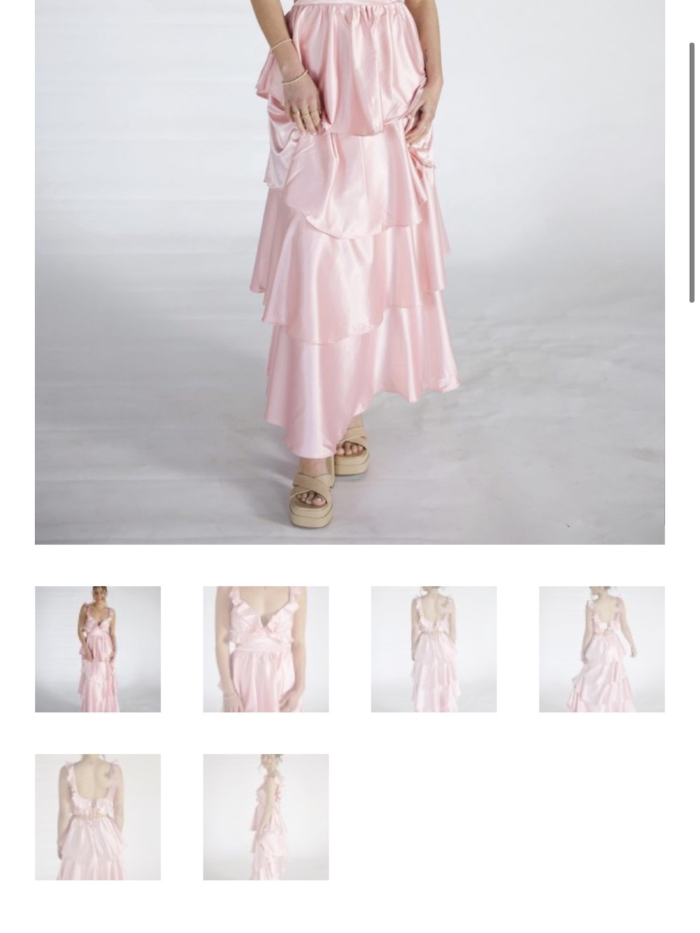 Pink Ruffled Tiered Maxi Dress - Picture 8 of 8